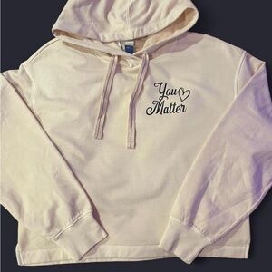 Cream Hoodie with 'You Matter' Print